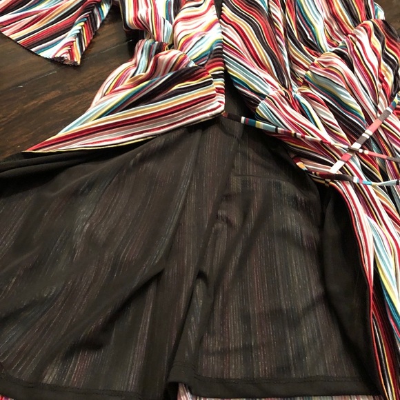 Camila Coelho Violetta Wrap Dress in Multi Stripe xL - Picture 4 of 7